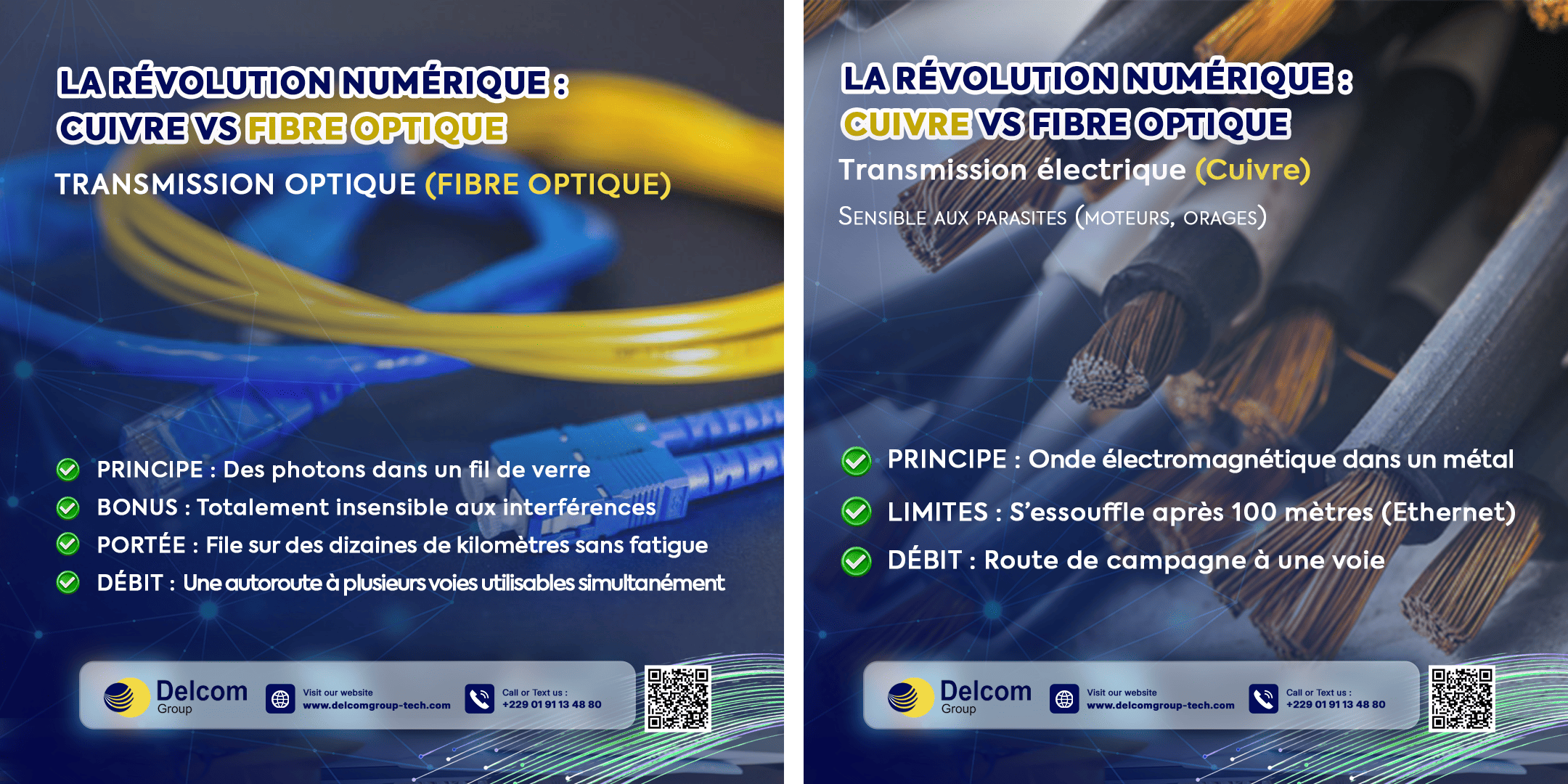 Transmission électrique vs transmission optique : comprendre la différence entre cuivre et fibre